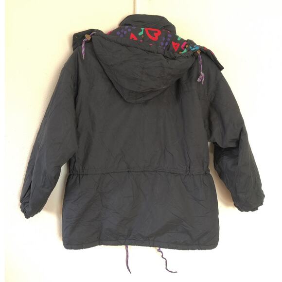 Vintage Jupa Sports Olympic Canada Ski Winter Jacket Sz 14 90's Black Snowboard - Picture 8 of 10